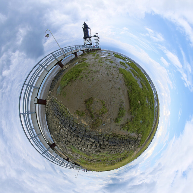 360 Grad Little Planet Dorum Leuchtturm Obereversand verkauft